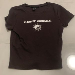 Lost Angel Black Top Yin Yang Sun Design